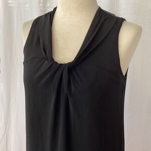 Vince Black Jersey Sheath Dress Gathered Neckline Women’s Large